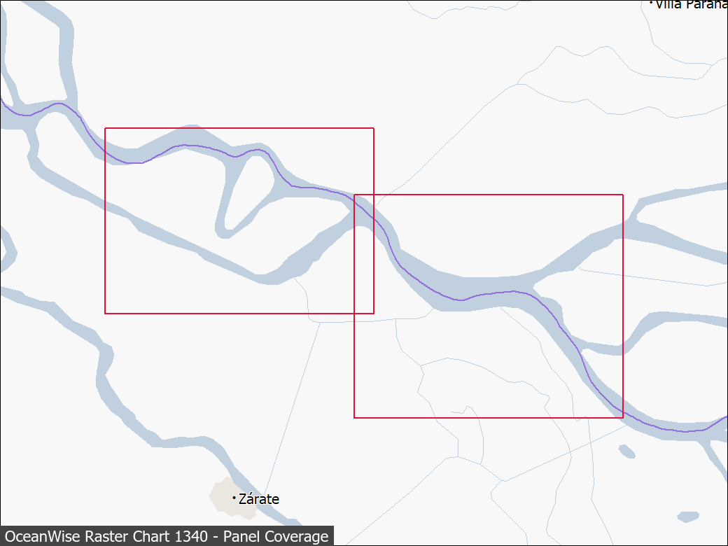 Panel coverage map for UKHO Raster Chart 1340