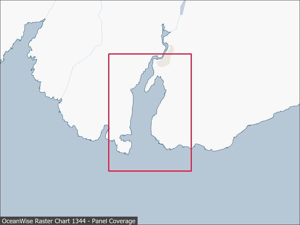 Panel coverage map for UKHO Raster Chart 1344