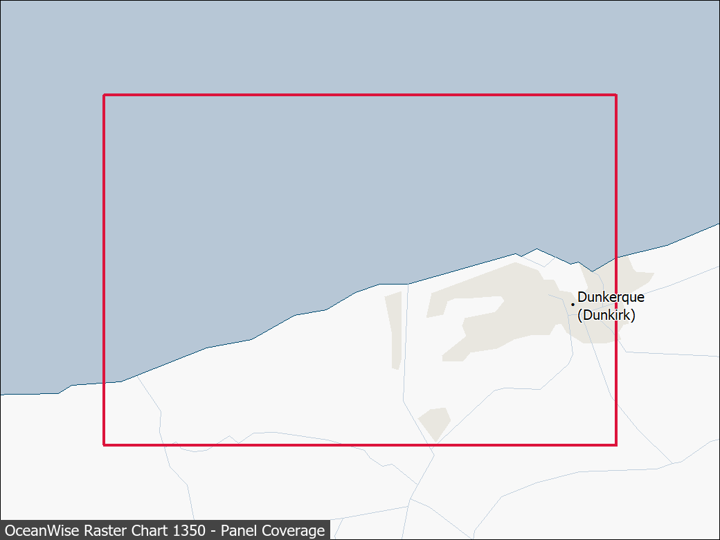 Panel coverage map for UKHO Raster Chart 1350