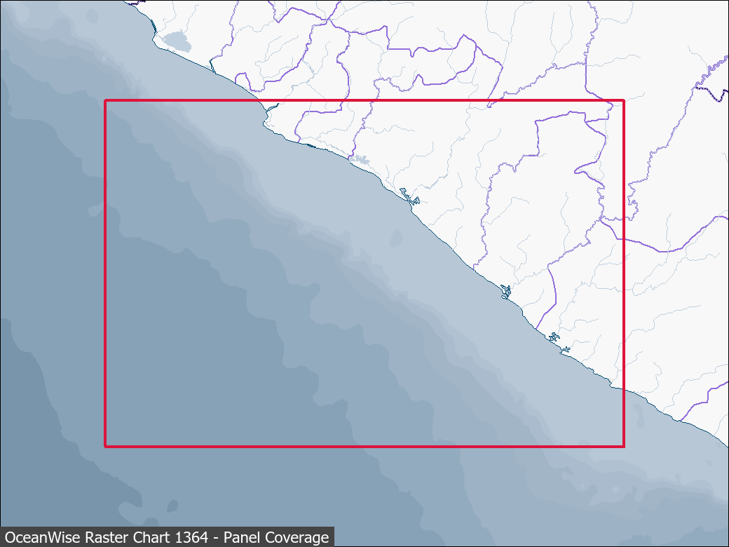 Panel coverage map for UKHO Raster Chart 1364