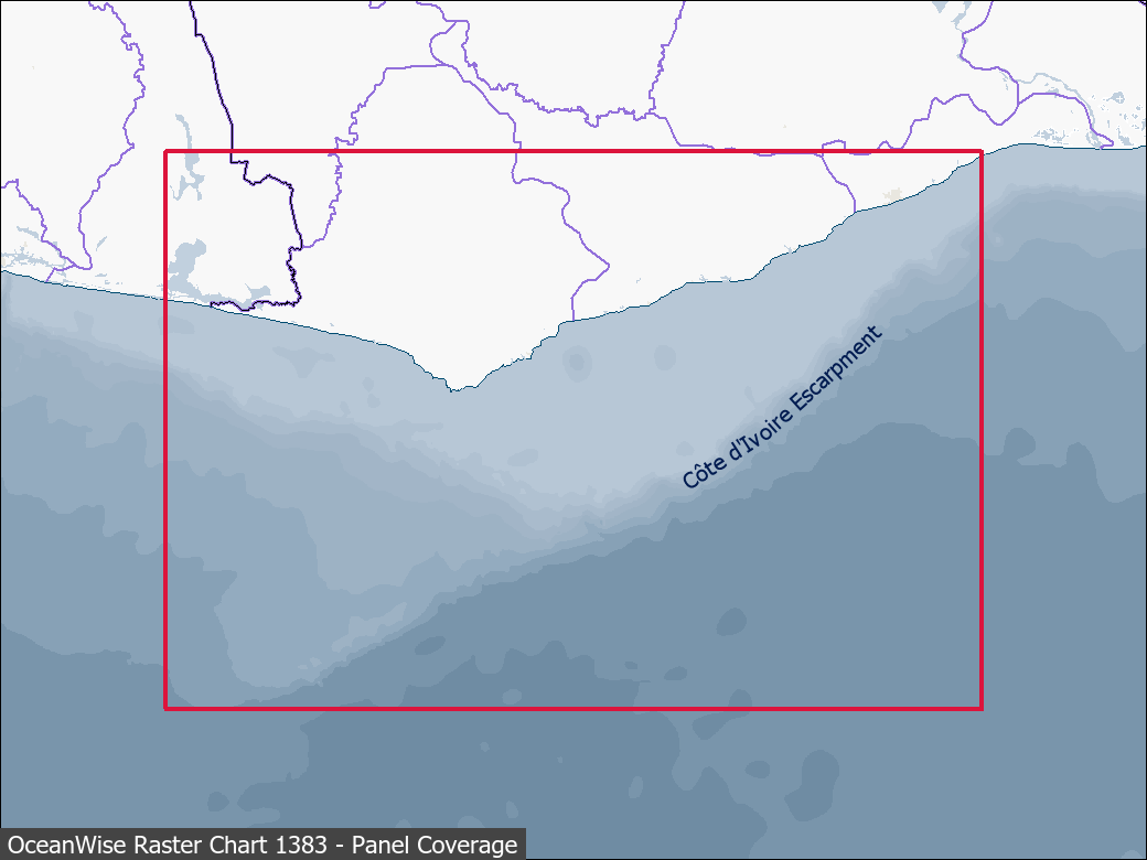 Panel coverage map for UKHO Raster Chart 1383