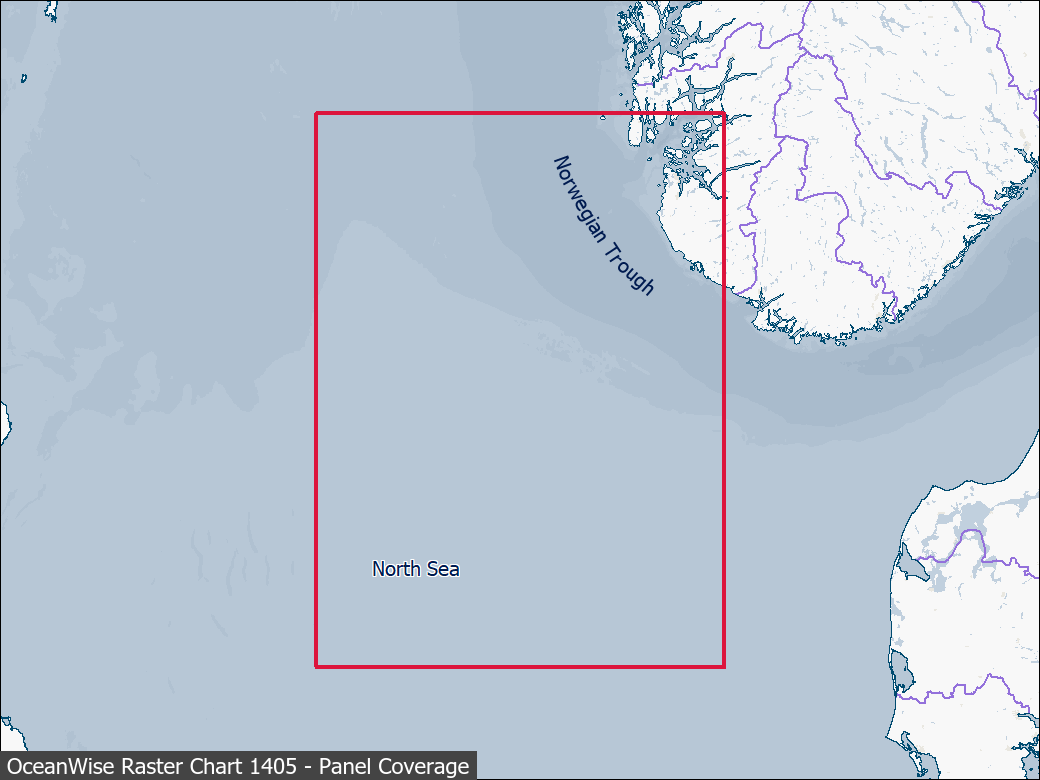 Panel coverage map for UKHO Raster Chart 1405