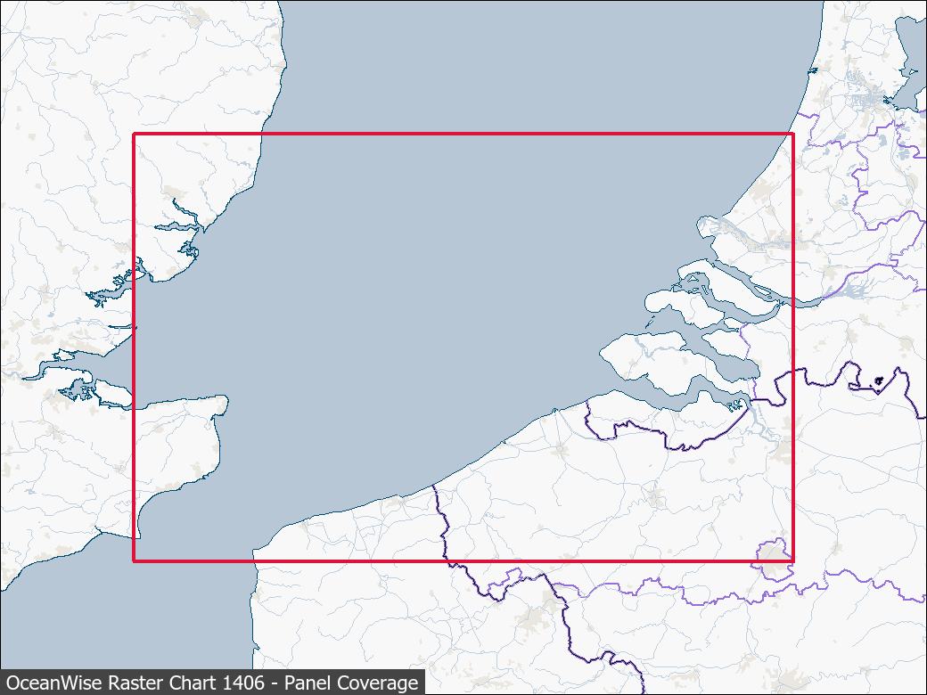 Panel coverage map for UKHO Raster Chart 1406