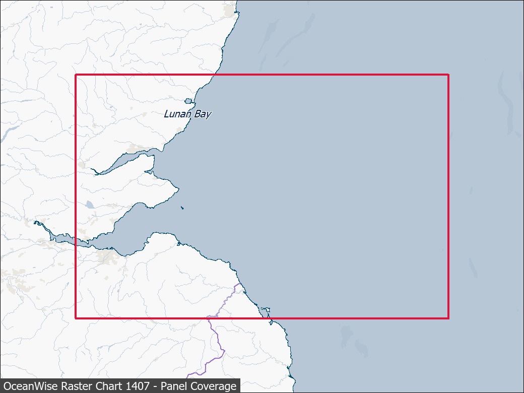 Panel coverage map for UKHO Raster Chart 1407