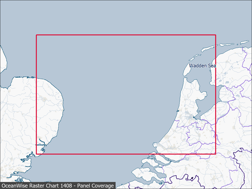 Panel coverage map for UKHO Raster Chart 1408