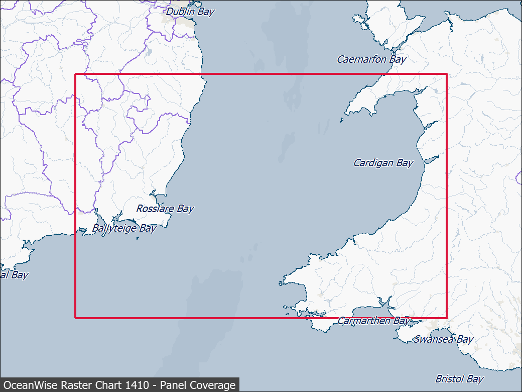 Panel coverage map for UKHO Raster Chart 1410