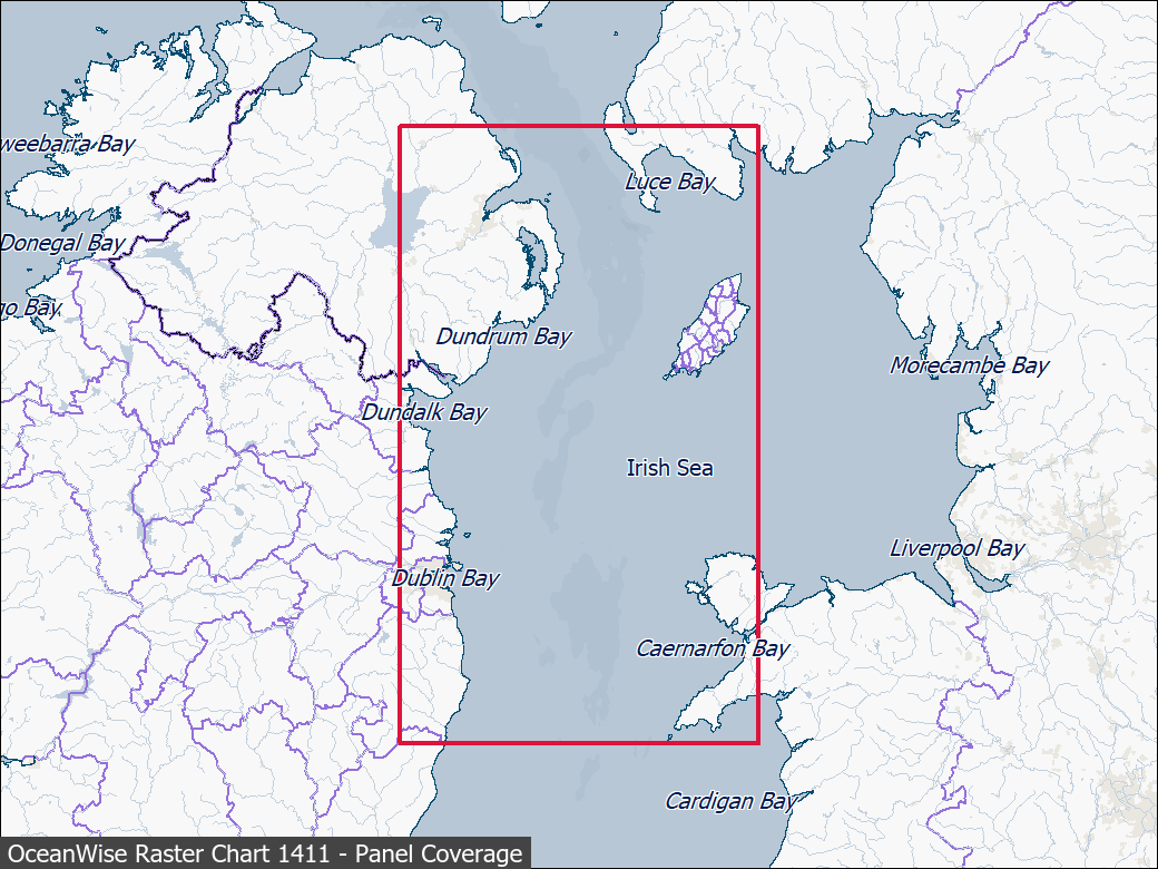 Panel coverage map for UKHO Raster Chart 1411