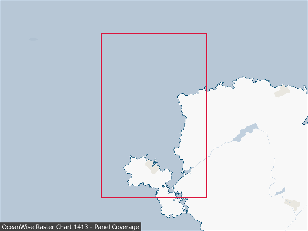 Panel coverage map for UKHO Raster Chart 1413