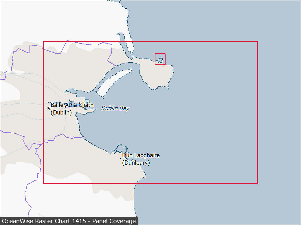 Panel coverage map for UKHO Raster Chart 1415