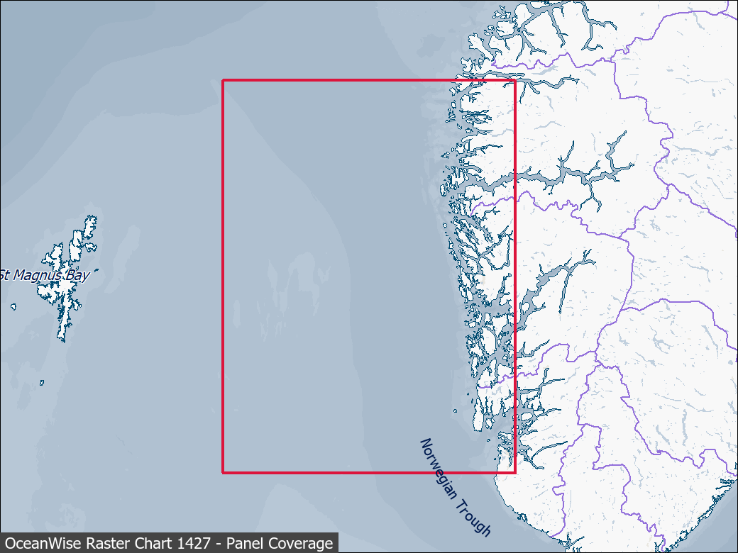 Panel coverage map for UKHO Raster Chart 1427