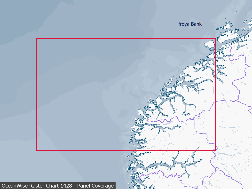 Panel coverage map for UKHO Raster Chart 1428