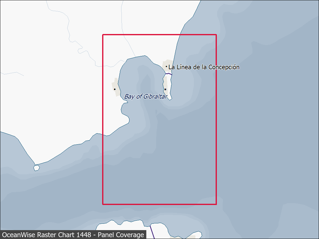 Panel coverage map for UKHO Raster Chart 1448