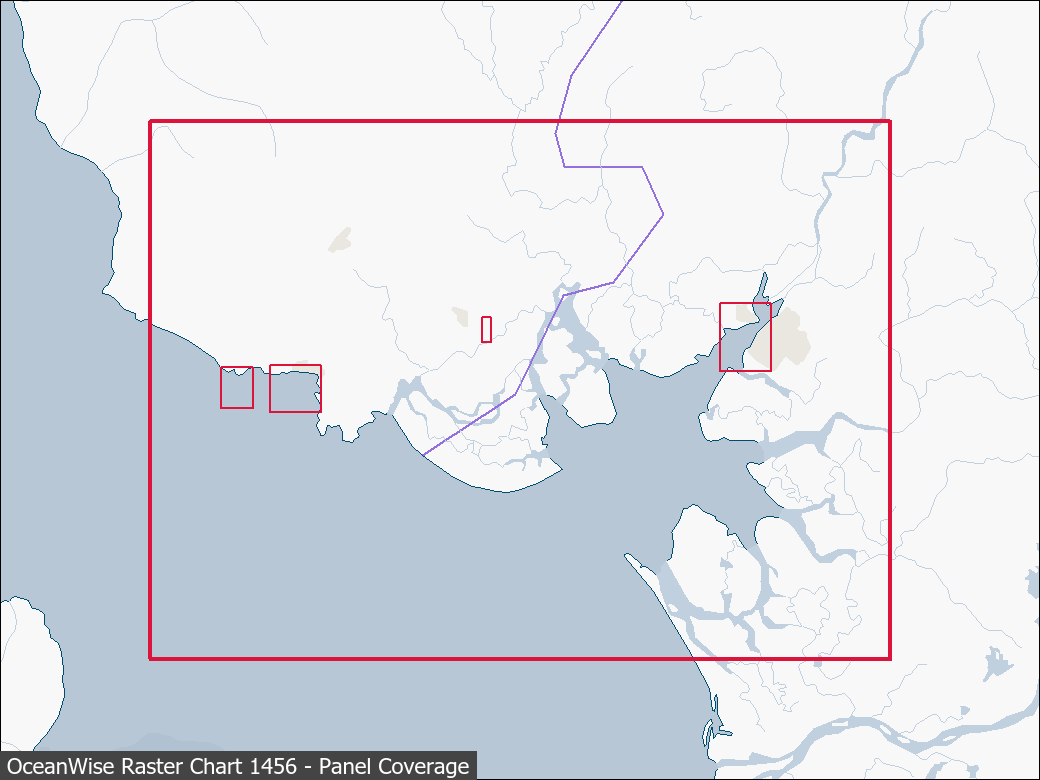 Panel coverage map for UKHO Raster Chart 1456