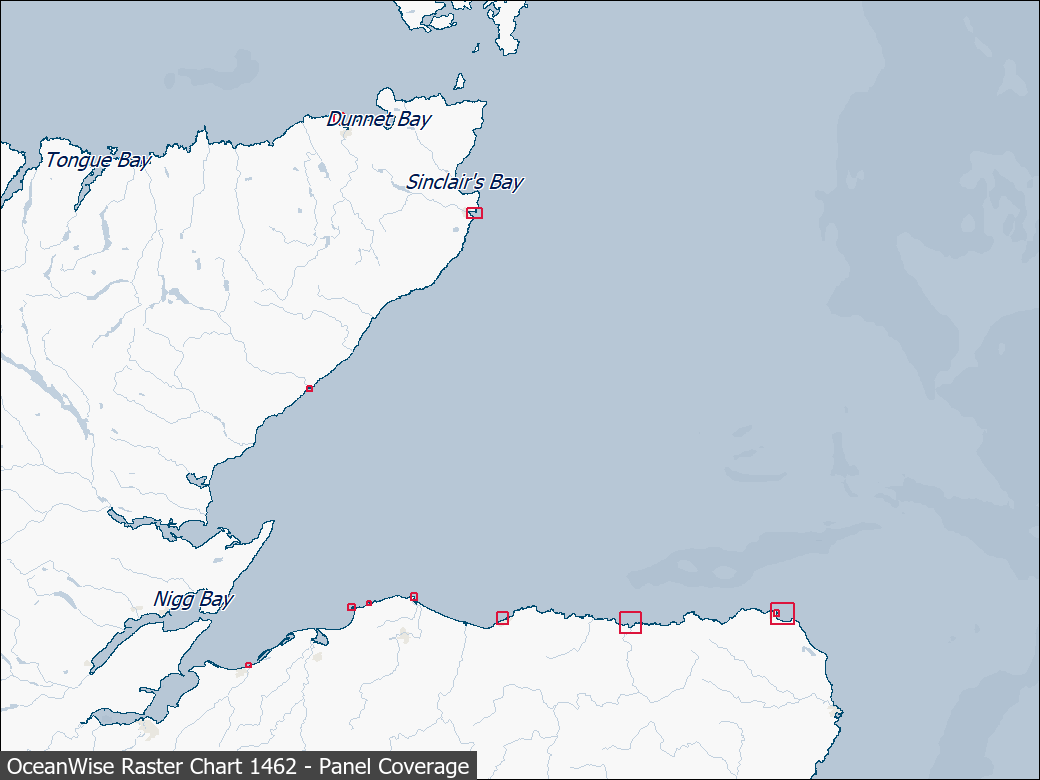 Panel coverage map for UKHO Raster Chart 1462