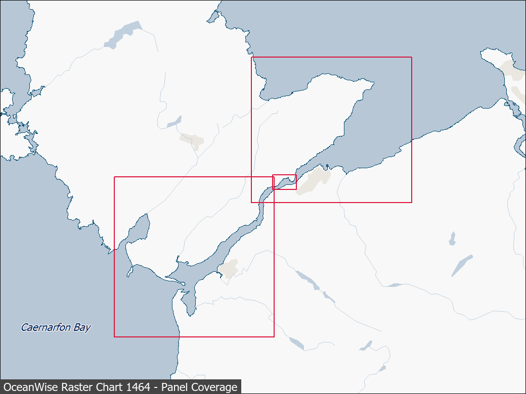 Panel coverage map for UKHO Raster Chart 1464