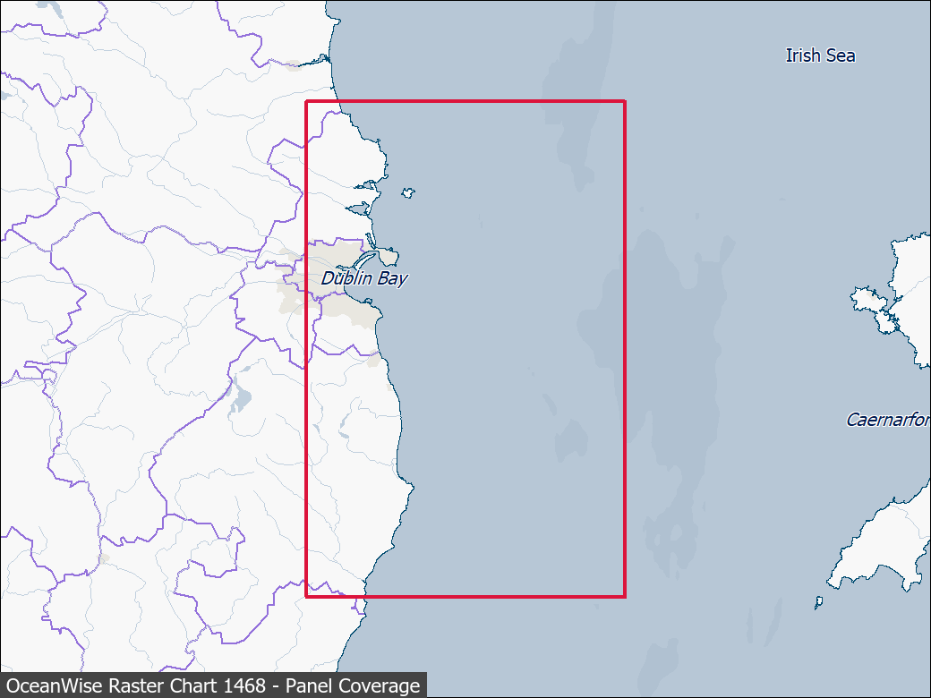 Panel coverage map for UKHO Raster Chart 1468