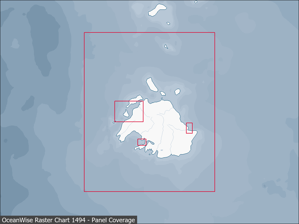 Panel coverage map for UKHO Raster Chart 1494