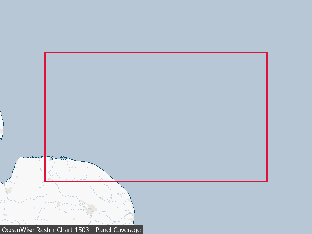 Panel coverage map for UKHO Raster Chart 1503