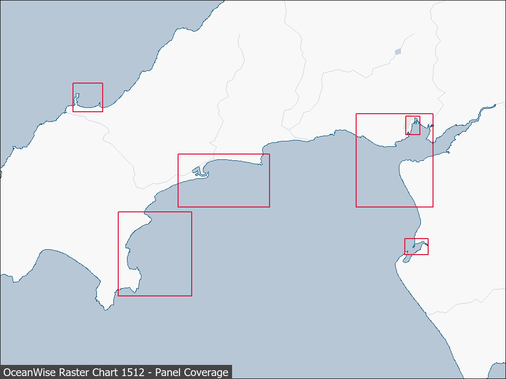 Panel coverage map for UKHO Raster Chart 1512