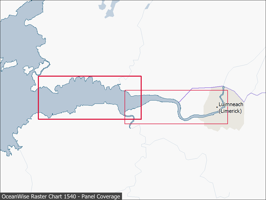 Panel coverage map for UKHO Raster Chart 1540