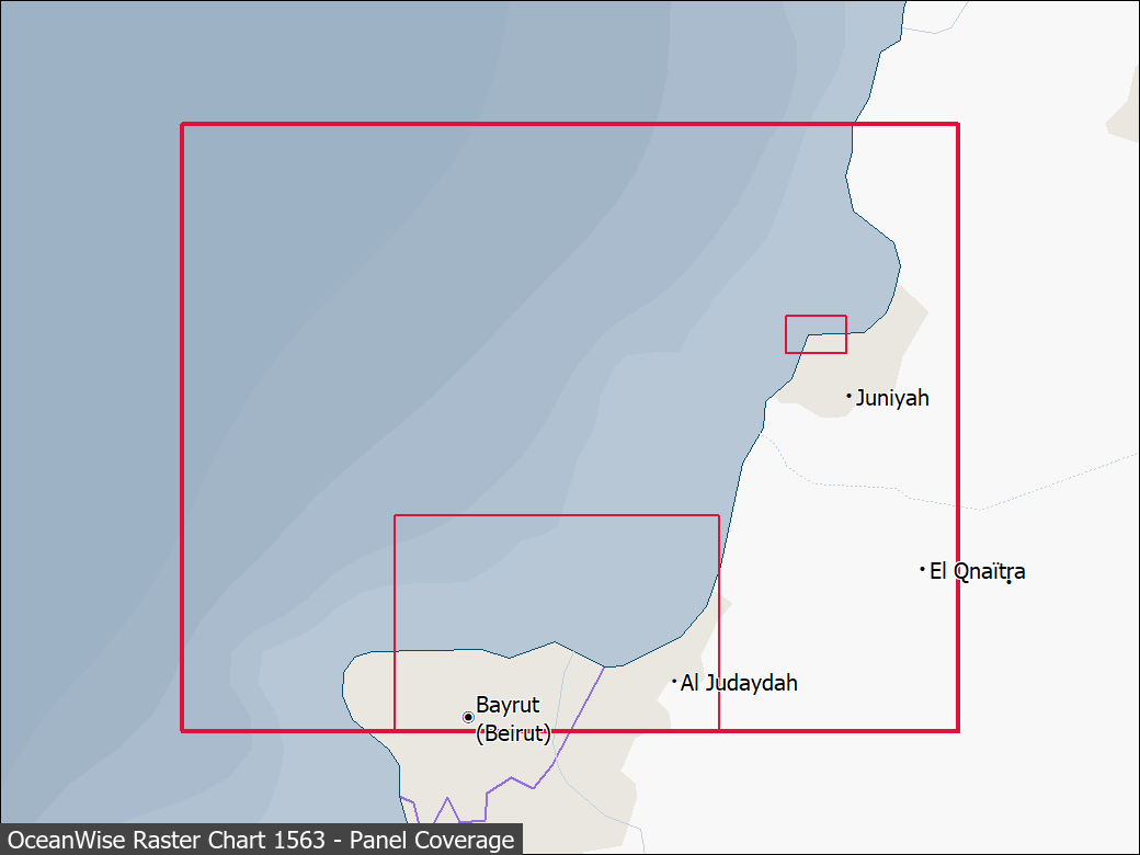 Panel coverage map for UKHO Raster Chart 1563