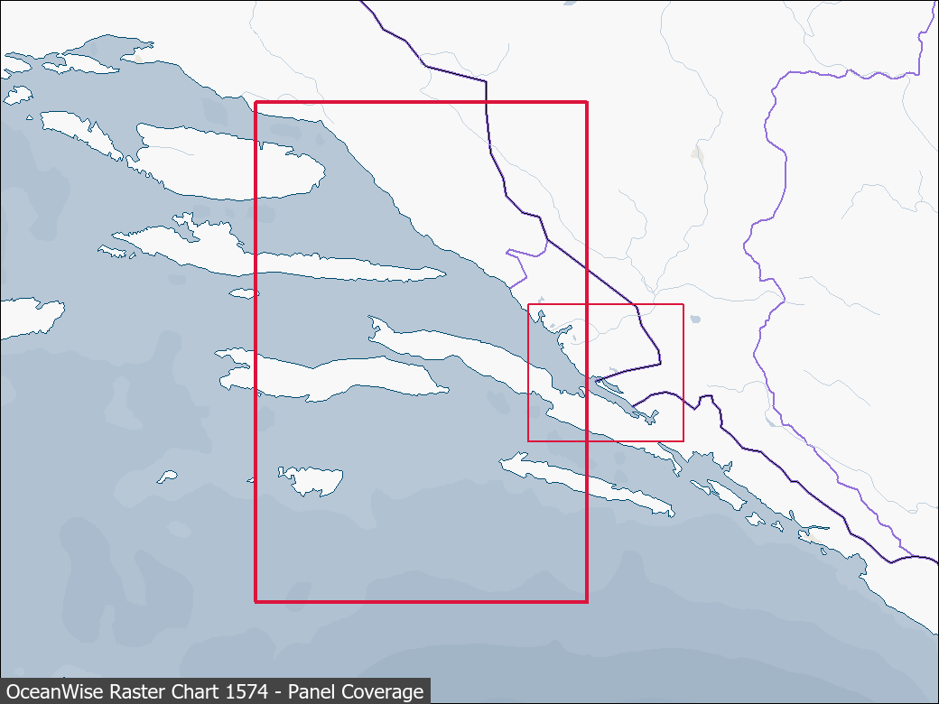 Panel coverage map for UKHO Raster Chart 1574