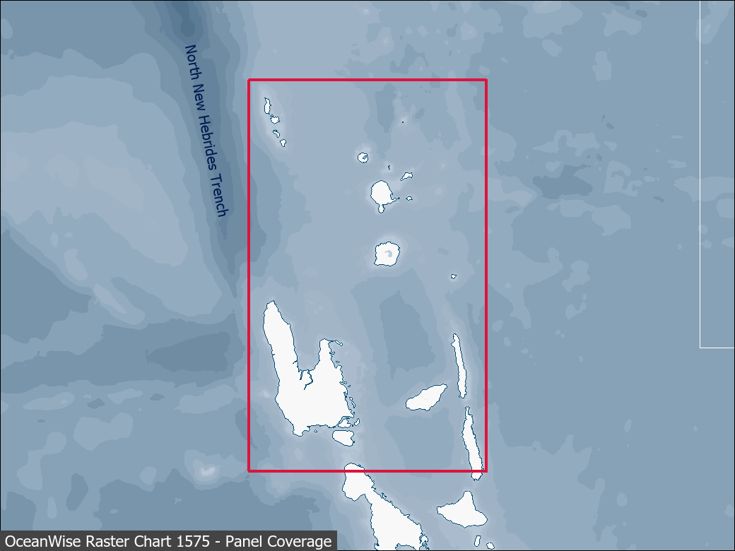 Panel coverage map for UKHO Raster Chart 1575