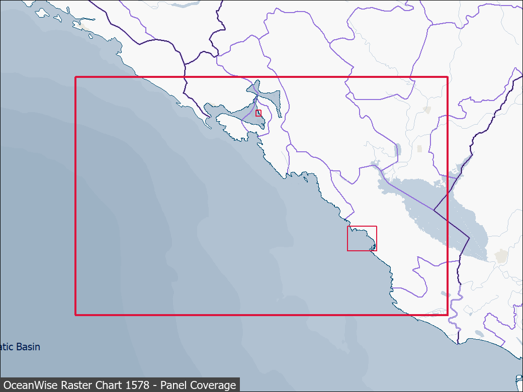 Panel coverage map for UKHO Raster Chart 1578