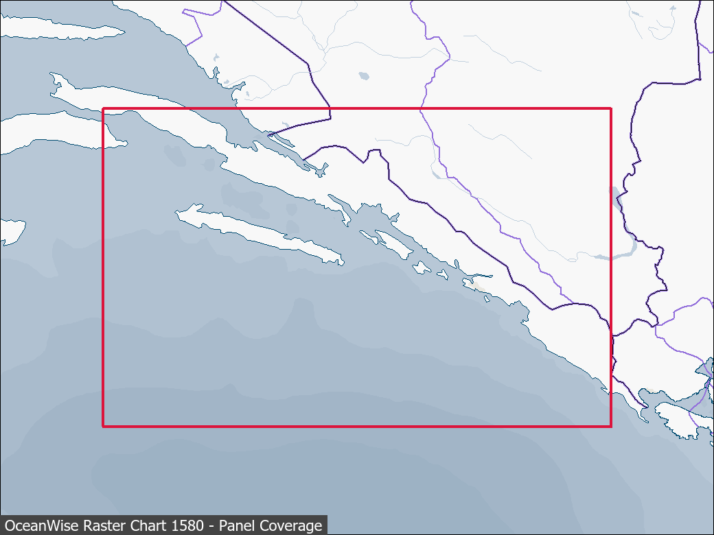 Panel coverage map for UKHO Raster Chart 1580