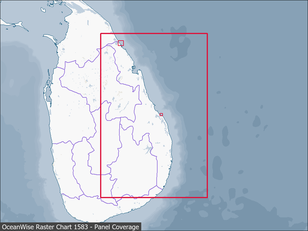 Panel coverage map for UKHO Raster Chart 1583