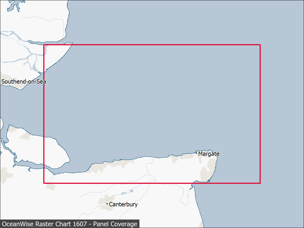 Panel coverage map for UKHO Raster Chart 1607