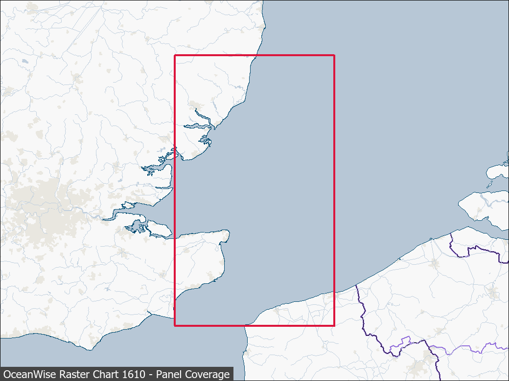 Panel coverage map for UKHO Raster Chart 1610