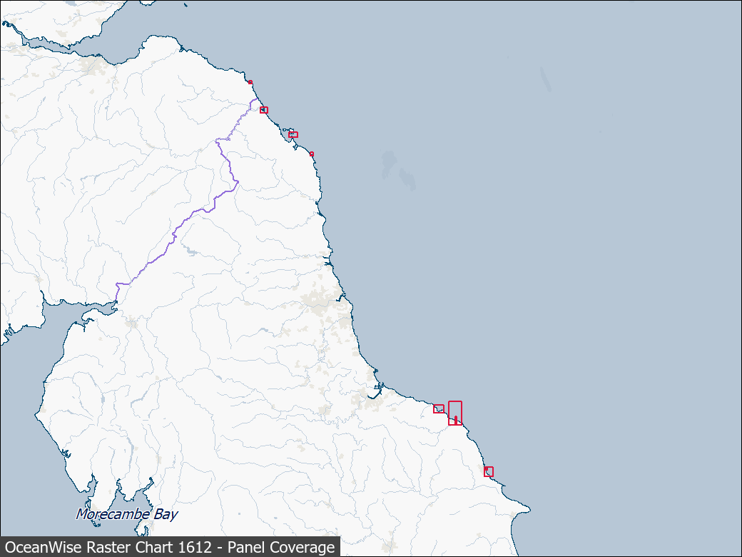 Panel coverage map for UKHO Raster Chart 1612