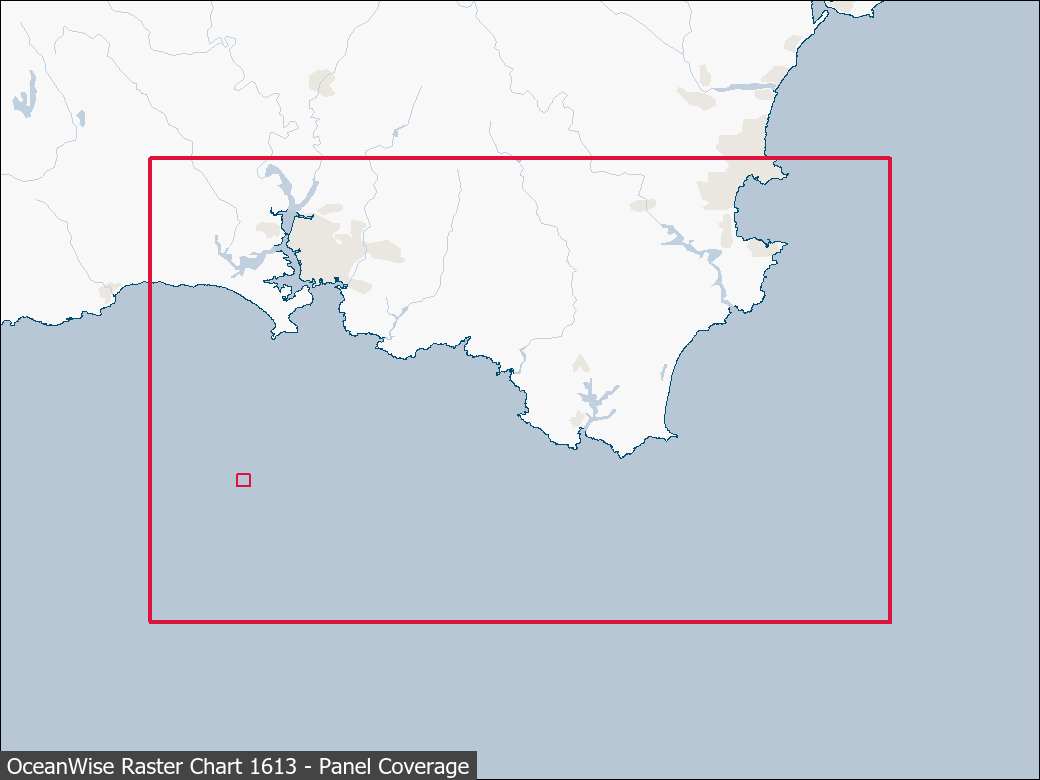 Panel coverage map for UKHO Raster Chart 1613