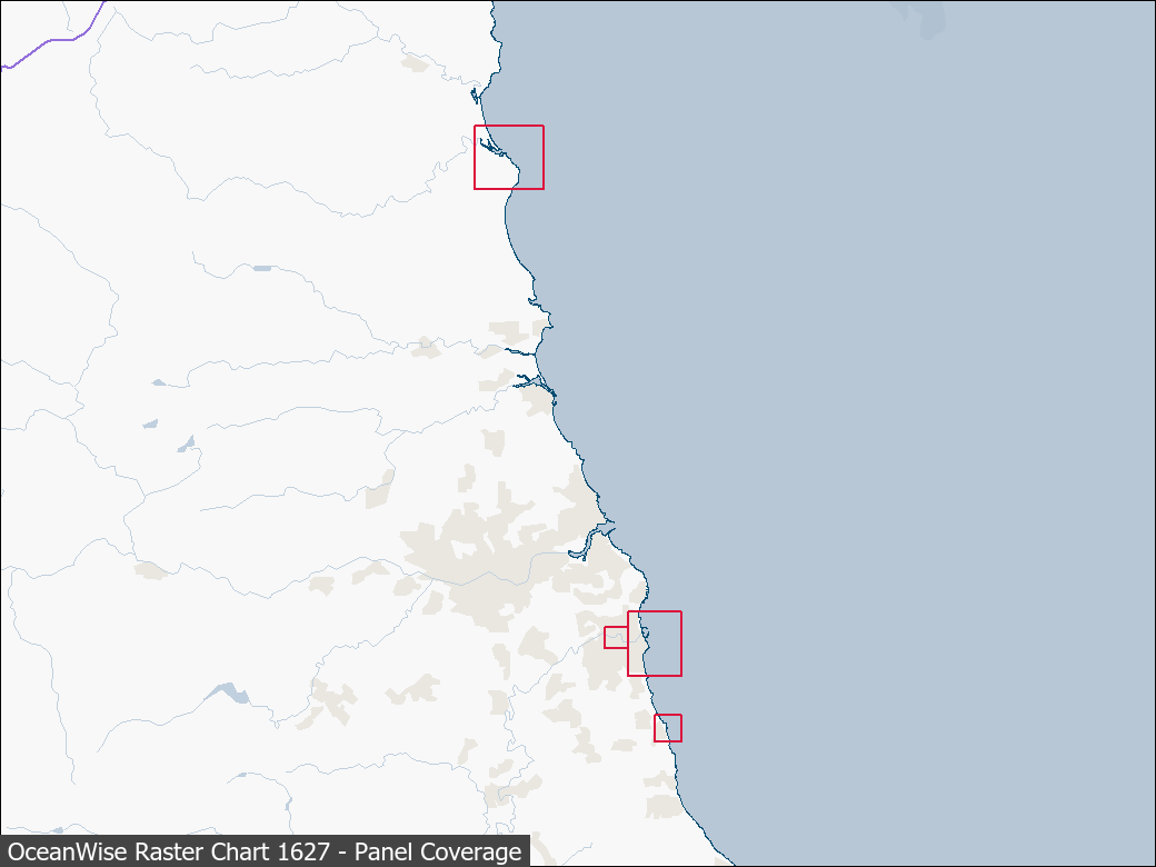 Panel coverage map for UKHO Raster Chart 1627