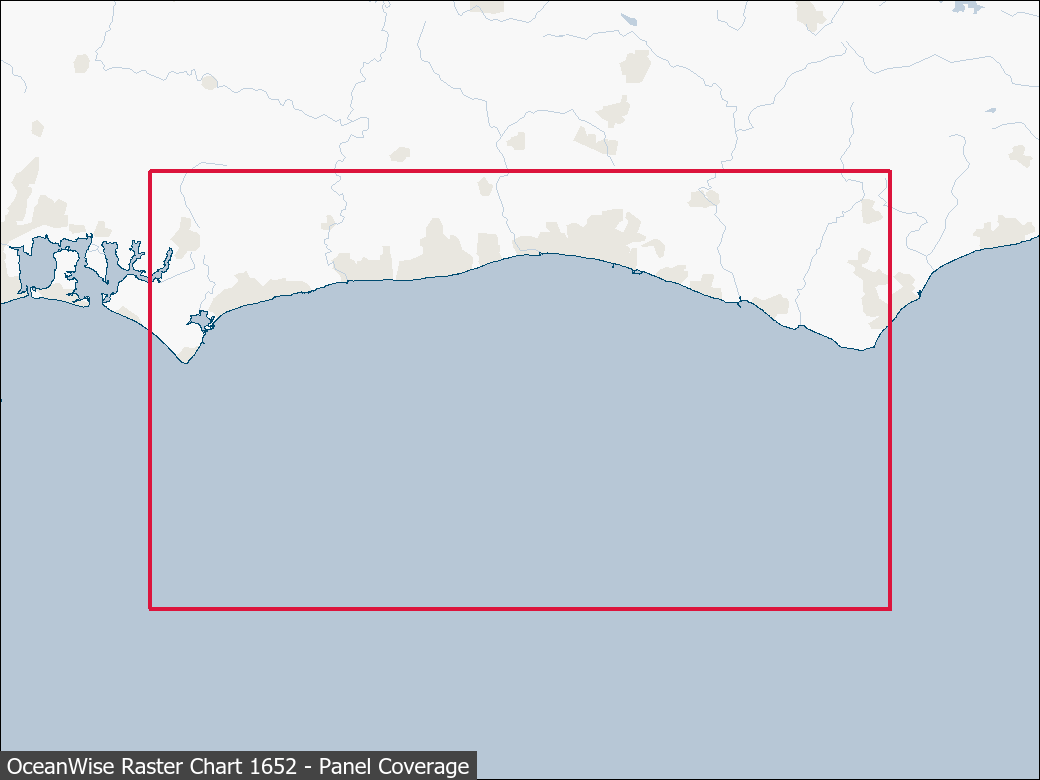 Panel coverage map for UKHO Raster Chart 1652