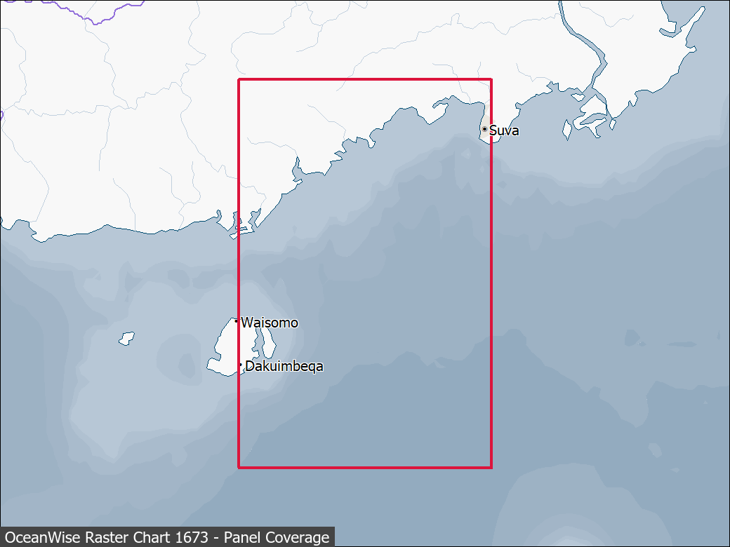 Panel coverage map for UKHO Raster Chart 1673