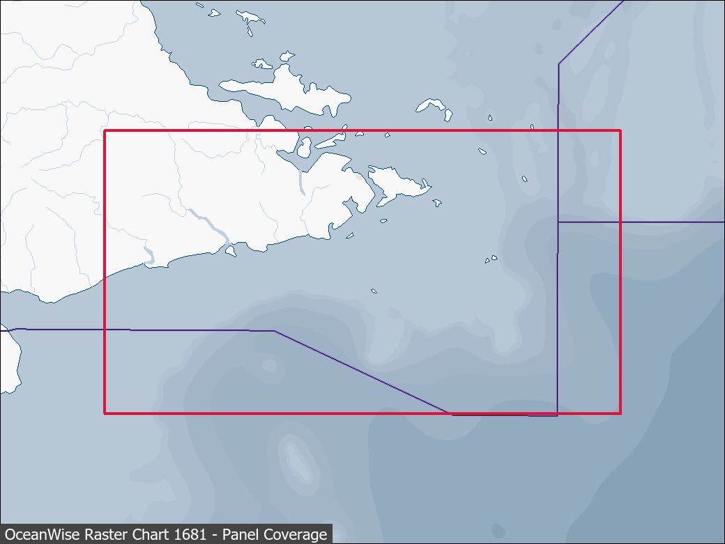 Panel coverage map for UKHO Raster Chart 1681