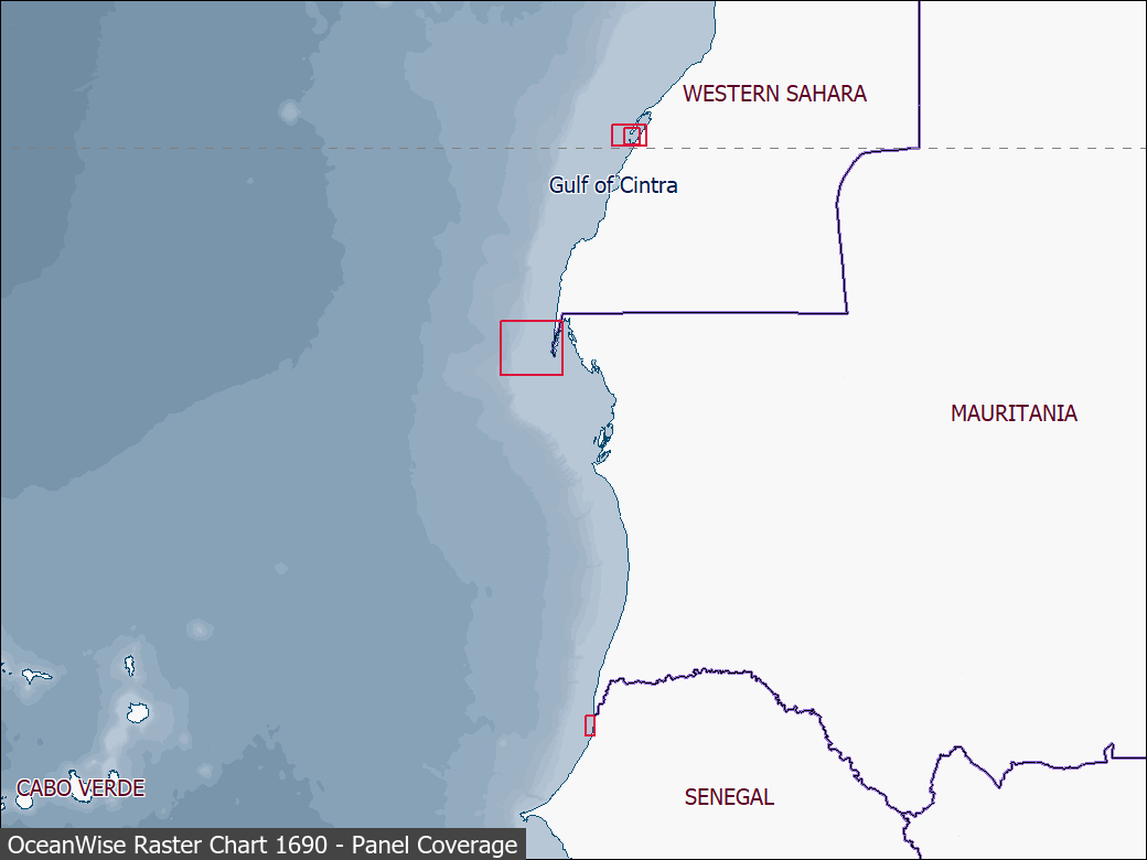 Panel coverage map for UKHO Raster Chart 1690