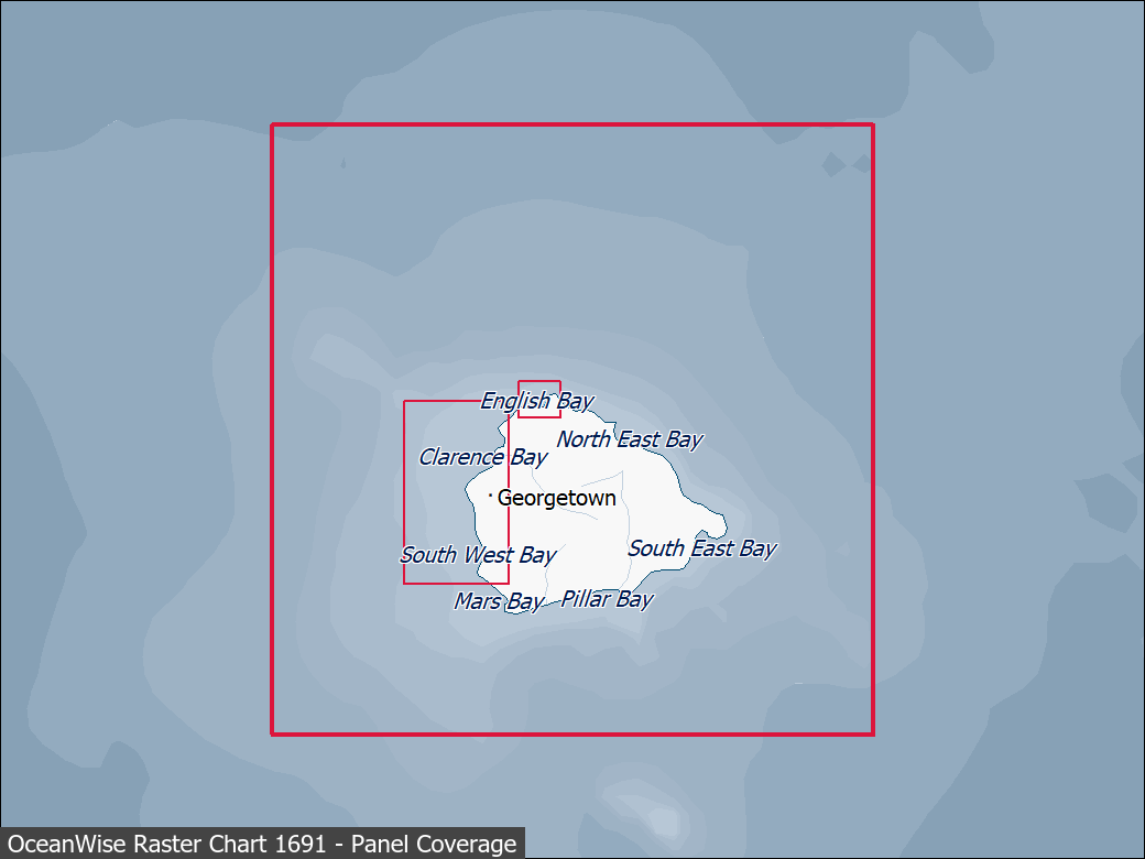 Panel coverage map for UKHO Raster Chart 1691