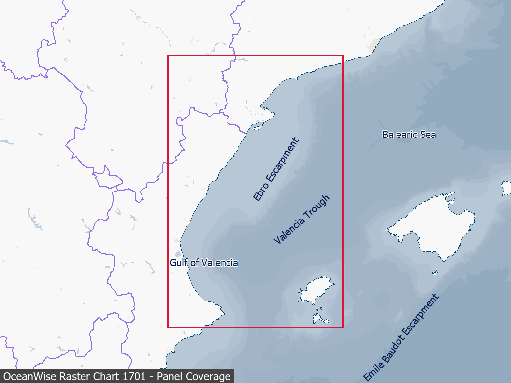 Panel coverage map for UKHO Raster Chart 1701