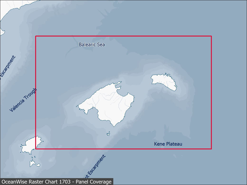 Panel coverage map for UKHO Raster Chart 1703