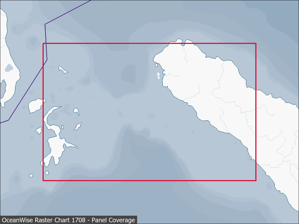 Panel coverage map for UKHO Raster Chart 1708