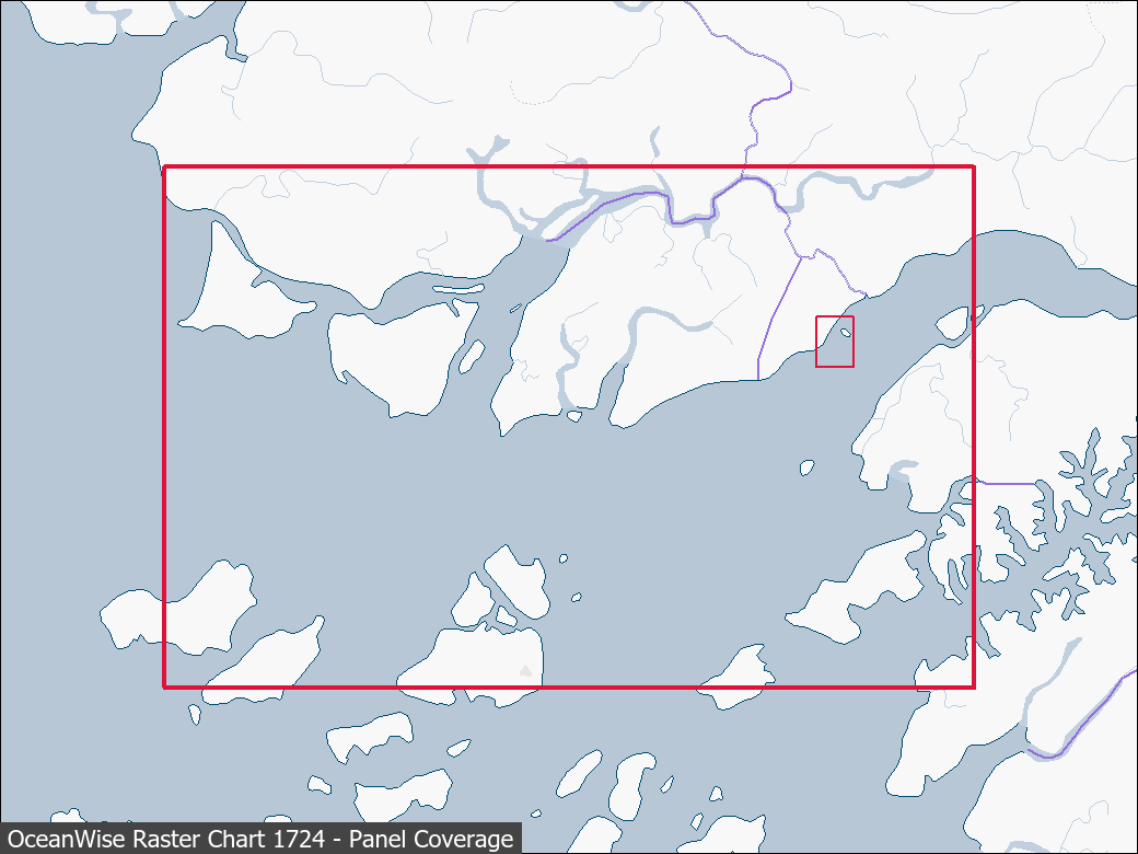 Panel coverage map for UKHO Raster Chart 1724