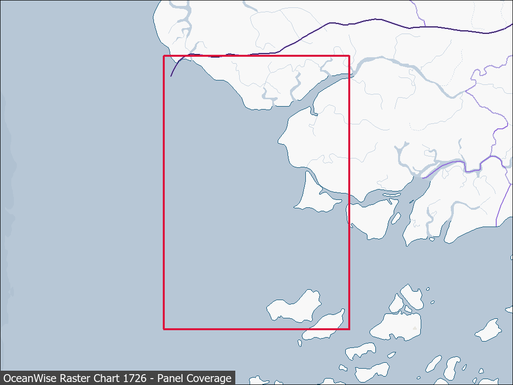 Panel coverage map for UKHO Raster Chart 1726