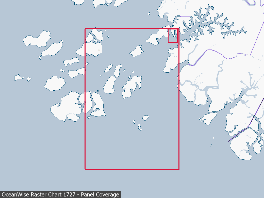 Panel coverage map for UKHO Raster Chart 1727