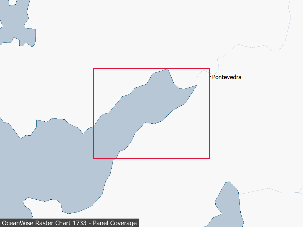Panel coverage map for UKHO Raster Chart 1733