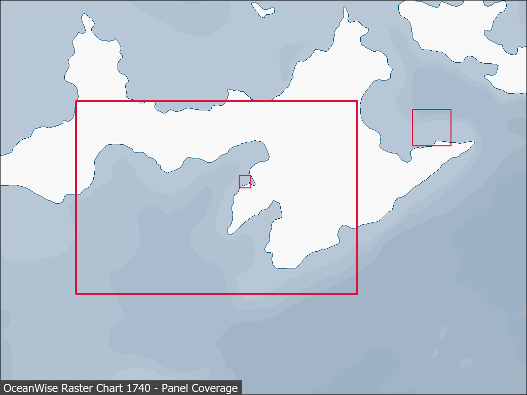 Panel coverage map for UKHO Raster Chart 1740