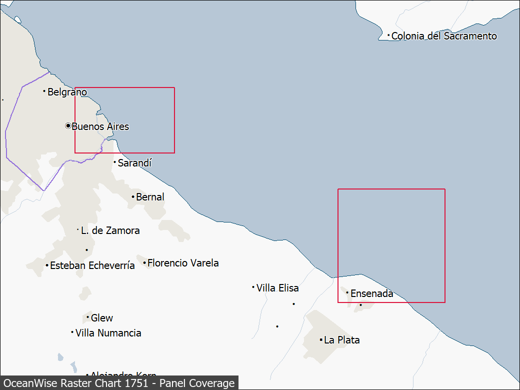 Panel coverage map for UKHO Raster Chart 1751