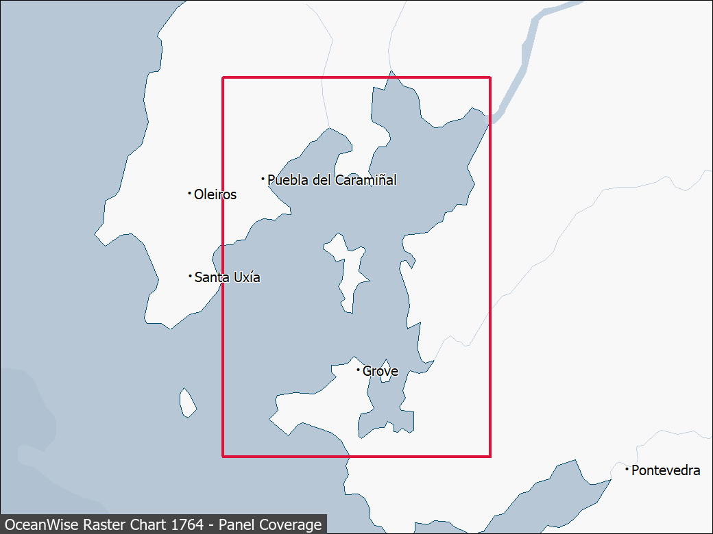 Panel coverage map for UKHO Raster Chart 1764